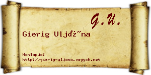 Gierig Uljána névjegykártya